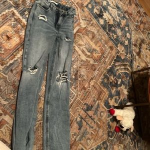 blue ripped jeans, barely worn, 99’s boyfriend style